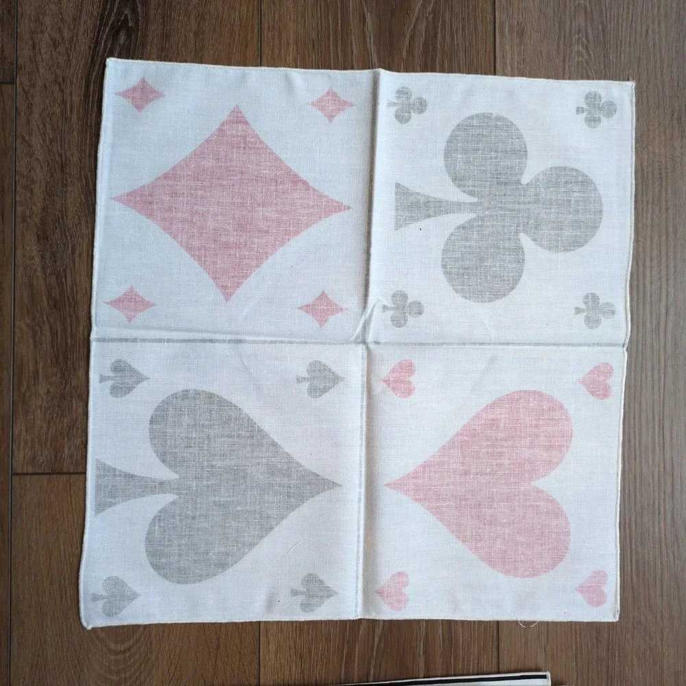 Vintage Fallani & Cohn Playing Card Cloth‎ Napkins Set Of 4 Poker Game Night